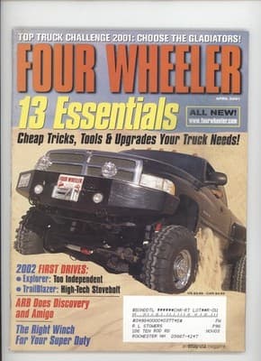 Four Wheeler April 2001 Top Truck Challenge 4x4 Magazine - Image 1