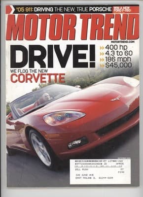 Motor Trend September 2004 Corvette Porsche 911 Magazine - Image 1