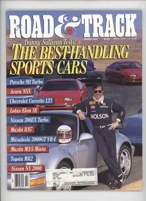 Road & Track March 1992 Danny Sullivan Best-Handling Sports Cars Magazine - Image 1
