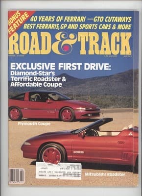 Road & Track April 1988 Ferrari 40 Years Plymouth Coupe Magazine - Image 1