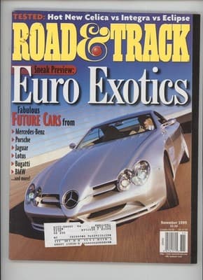 Road & Track November 1999 Euro Exotics Sports Car Magazine - Image 1