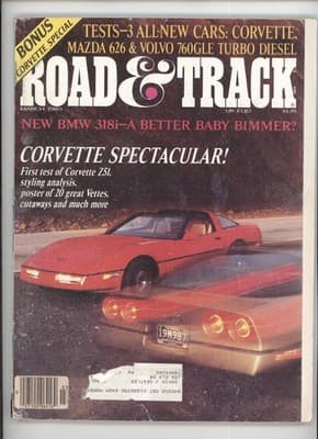 Road & Track March 1983 Corvette Z51 BMW 318i Magazine - Image 1
