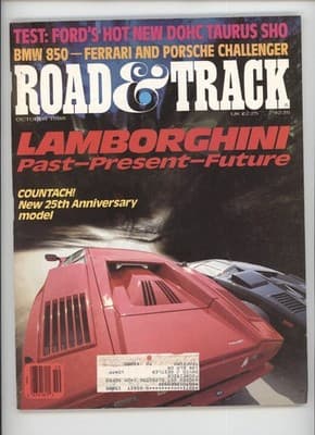 Road & Track October 1988 Lamborghini Countach Magazine - Image 1