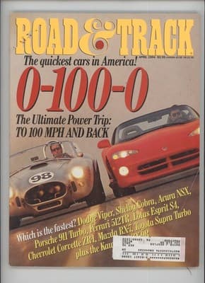 Road & Track April 1994 Quickest Cars in America Magazine - Image 1