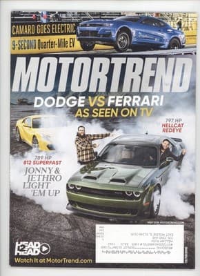 Motor Trend May 2019 Dodge vs Ferrari Camaro Electric Magazine - Image 1