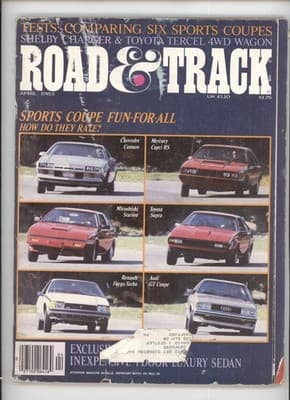 Road & Track April 1983 Sports Coupe Comparison Shelby Charger Magazine - Image 1