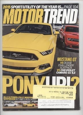 Motor Trend December 2014 Mustang GT vs Challenger Magazine - Image 1