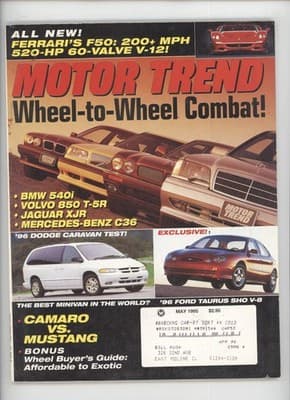 Motor Trend May 1995 Ferrari F50 Camaro Mustang Magazine - Image 1