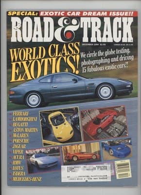 Road & Track December 1994 Exotic Car Dream Issue Magazine - Image 1