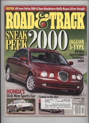 Road & Track December 1998 Jaguar S-Type Honda Sports Car Magazine - Image 1