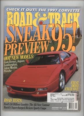 Road & Track September 1994 Ferrari Corvette Magazine - Image 1