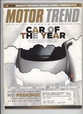 Motor Trend January 2006 Car of the Year Bugatti Veyron Magazine - Image 1