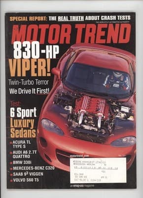 Motor Trend May 2001 Viper Twin-Turbo Sport Sedans Magazine - Image 1