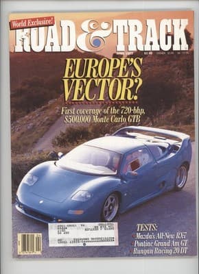 Road & Track April 1992 Monte Carlo GTB RX-7 Car Magazine - Image 1