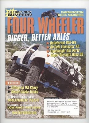 Four Wheeler September 2004 Axles Bumpers Rock Madness Magazine - Image 1