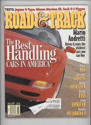 Road & Track June 1999 Best Handling Cars Jaguar Saab Magazine - Image 1