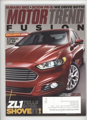 Motor Trend March 2012 Ford Fusion Subaru BRZ Magazine - Image 1