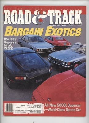Road & Track December 1989 Bargain Exotics Car Magazine - Image 1