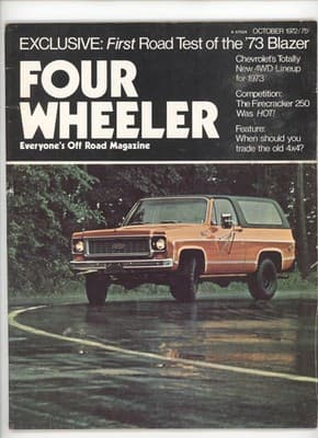 Four Wheeler October 1972 Chevrolet Blazer 4WD Road Test Magazine - Image 1