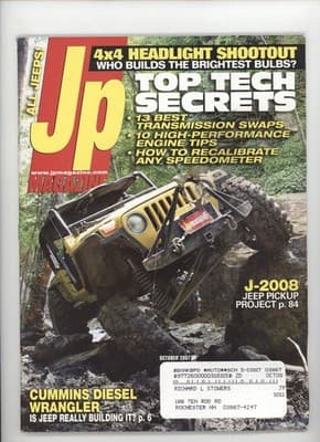 JP Magazine October 2007 All Jeeps 4x4 Headlight Shootout Magazine - Image 1