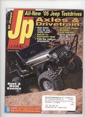 Jp Magazine January 2005 Jeep Axles Drivetrain Bole-in CJ Swap Magazine - Image 1