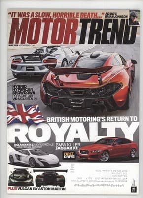 Motor Trend May 2015 Hybrid Hypercar Showdown Porsche 918 Magazine - Image 1