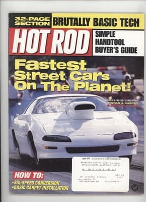 Hot Rod April 1997 Fastest Street Cars Tech Magazine - Image 1