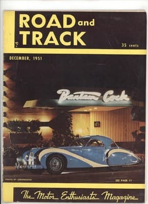 Road & Track December 1951 Bantam Cock Auto Magazine - Image 1