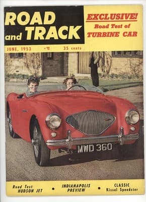 Road and Track June 1953 Turbine Car Test Hudson Jet Magazine - Image 1