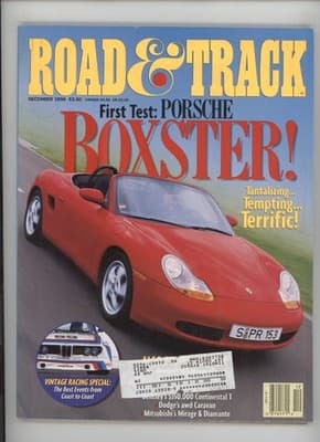 Road & Track December 1996 Porsche Boxster & Vintage Racing Magazine - Image 1