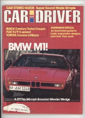 Car and Driver June 1979 BMW M1 Suspension Car Magazine - Image 1