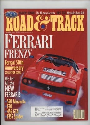 Road & Track January 1997 Ferrari Frenzy 50th Anniversary Magazine - Image 1