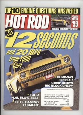 Hot Rod September 1999 12 Seconds 20 MPG Power Tour Magazine - Image 1