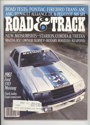 Road & Track September 1982 Ford Mustang SVO Magazine - Image 1