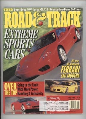 Road & Track May 1999 Ferrari 360 Modena Sports Car Magazine - Image 1