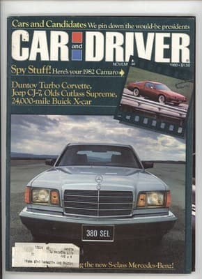 Car and Driver November 1980 Mercedes-Benz Candidates Magazine - Image 1