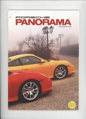 Porsche Panorama February 2006 Red & Yellow Car Magazine - Image 1