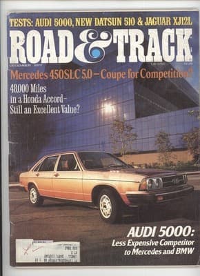 Road & Track December 1977 Audi 5000 Datsun Jaguar Magazine - Image 1