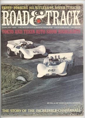 Road & Track February 1966 Porsche 912 Riviera Rover Magazine - Image 1