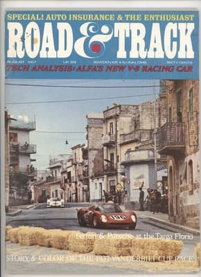 Road & Track August 1967 Alfa V8 Ferrari Porsche Magazine - Image 1