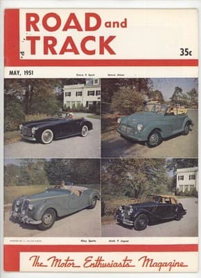 Road & Track May 1951 Jaguar Riley Morris Simca Vintage Car Magazine - Image 1
