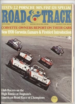 Road & Track March 1970 Porsche 911S Corvette Daytona Car Magazine - Image 1