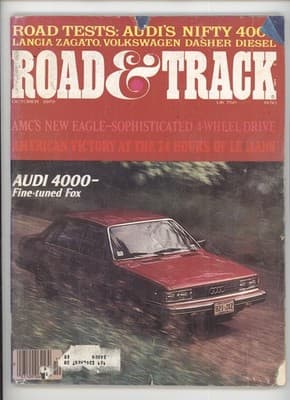 Road & Track October 1979 Audi 4000 Lancia Zagato Magazine - Image 1