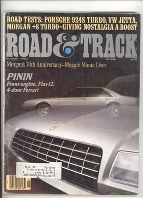 Road & Track August 1980 Porsche 924S Turbo Ferrari Car Magazine - Image 1