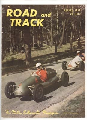 Road & Track August 1952 Race Cars Drivers Motor Enthusiasts Magazine - Image 1