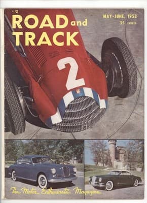 Road & Track May-June 1952 Red Race Car Vintage Car Magazine - Image 1
