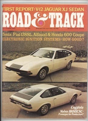 Road & Track September 1972 Jaguar XJ V-12 Fiat Alfasud Magazine - Image 1
