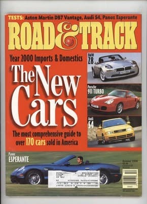 Road & Track October 1999 Panoz Esperante BMW Z8 Porsche 911 Magazine - Image 1