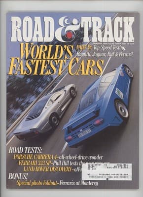 Road & Track January 1995 World's Fastest Cars Porsche Ferrari Magazine - Image 1