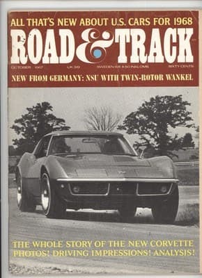 Road & Track October 1967 Corvette U.S. Cars Magazine - Image 1